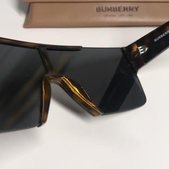 New Authentic Burberry B-4291 Shield Sunglasses – Dark Havana / Dark Grey, Unise - Picture 13 of 13